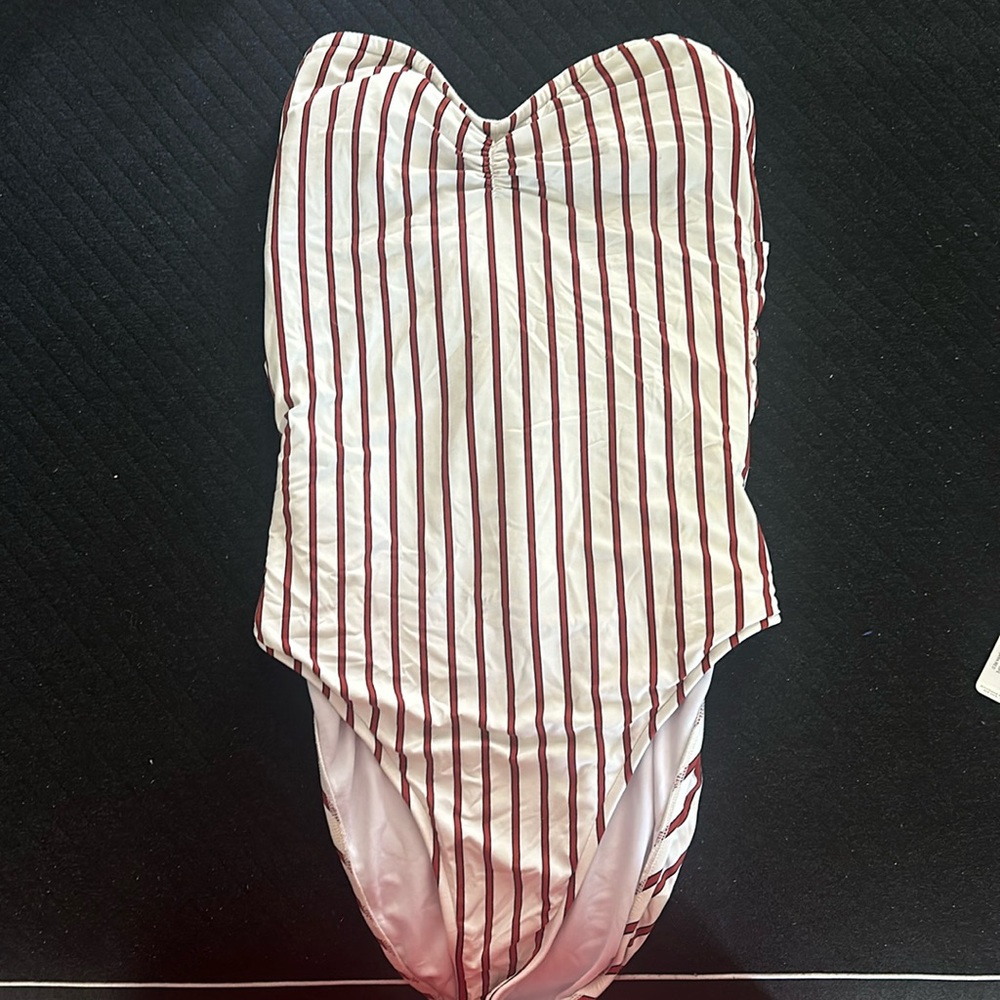 Weworewhat Striped One Piece Bathingsuit